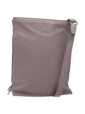 Authentic LOEWE Shoulder Bag Leather Gray Silver